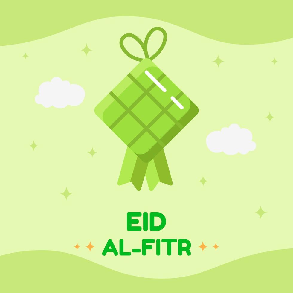 Ramadan ied fasting mosque islamic ketupat islam mubarak idul fitri celebration vector