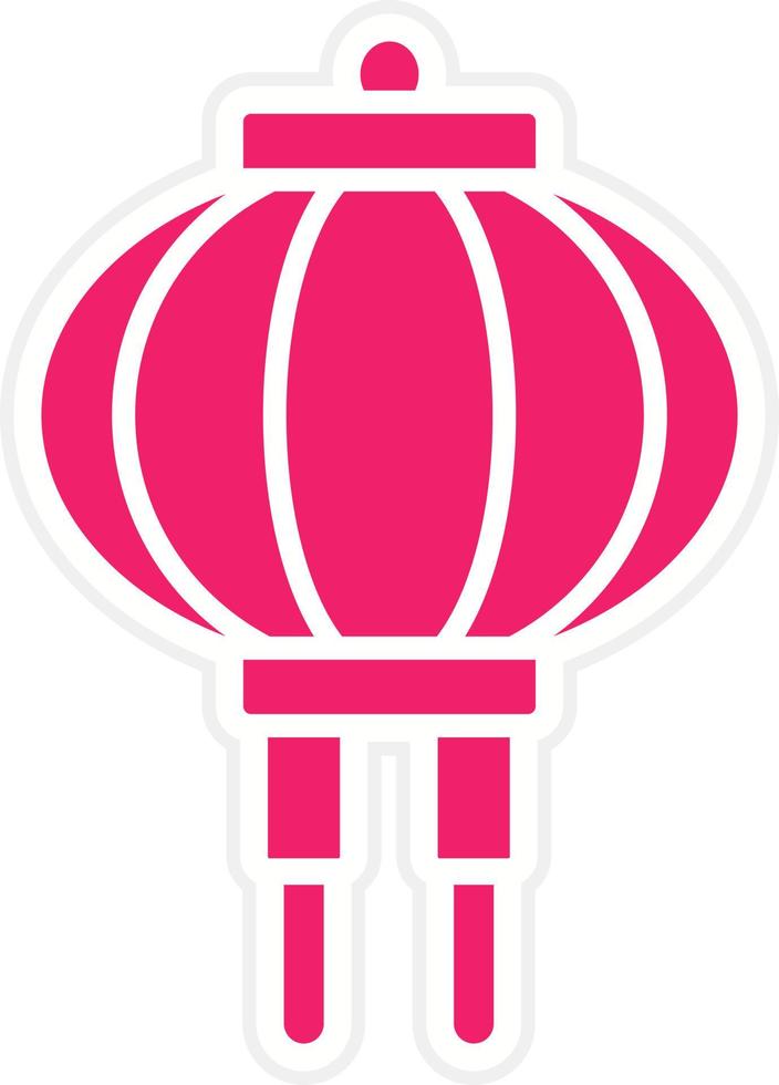Red Paper Lantern Vector Icon Style