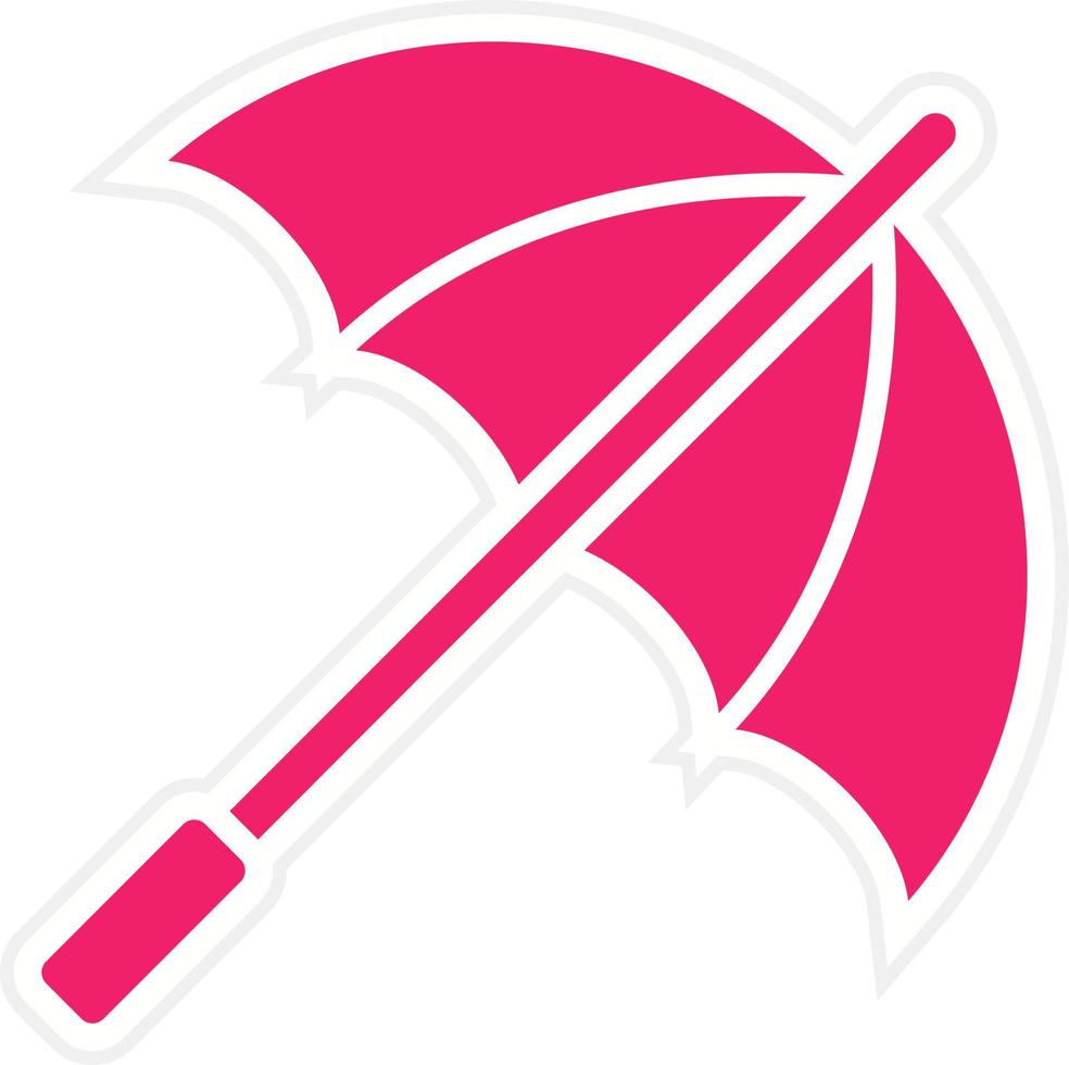 Umbrella with Rain Drops Vector Icon Style