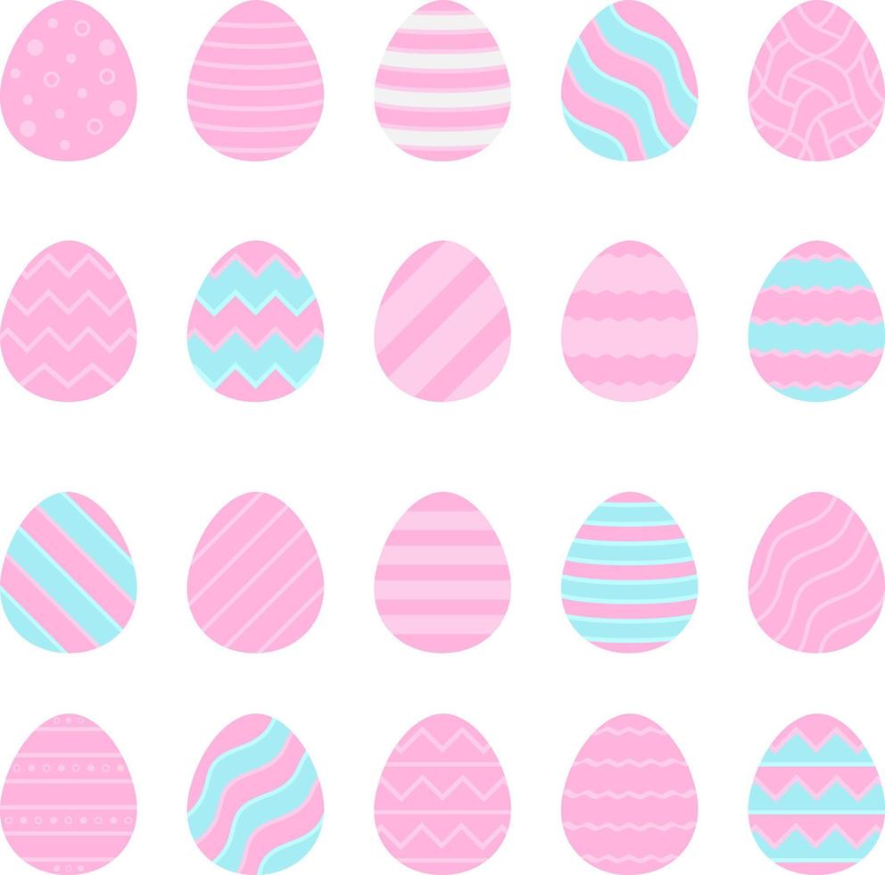 Easter eggs icons. Vector illustration.