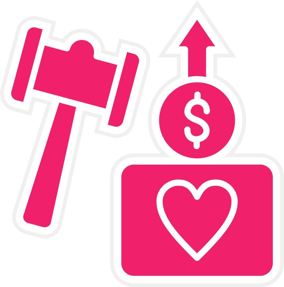 Charity Auction Vector Icon Style