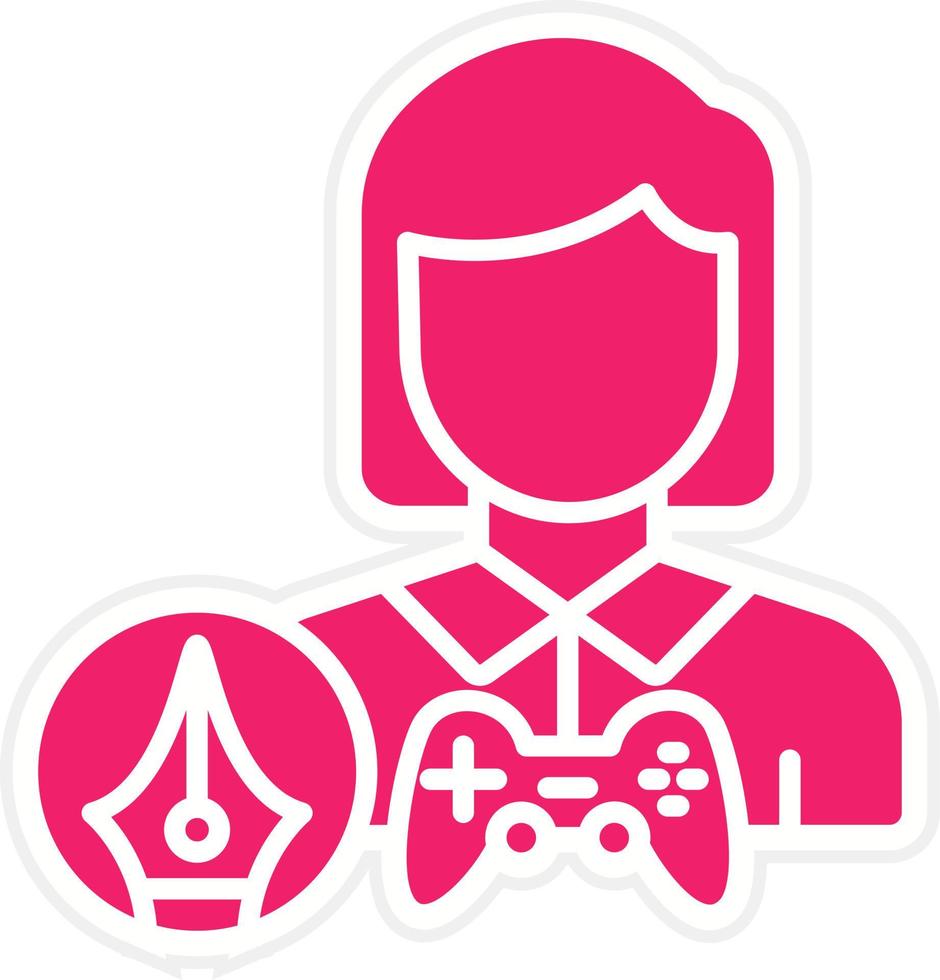 Game Designer Female Vector Icon Style