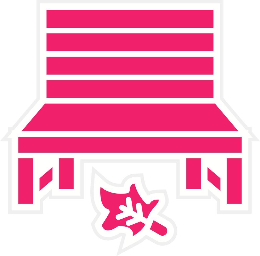 Autumn Bench Vector Icon Style