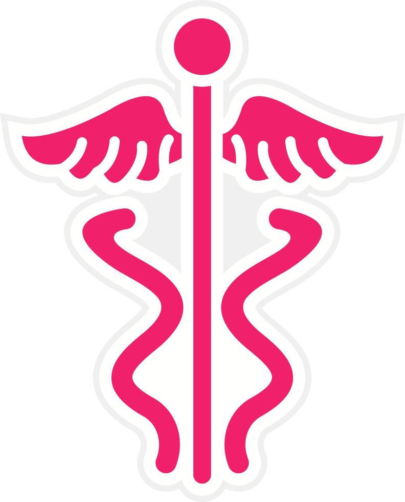 caduceo vector icono estilo