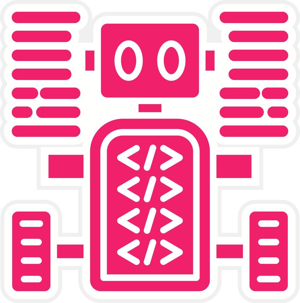 programado robot vector icono estilo