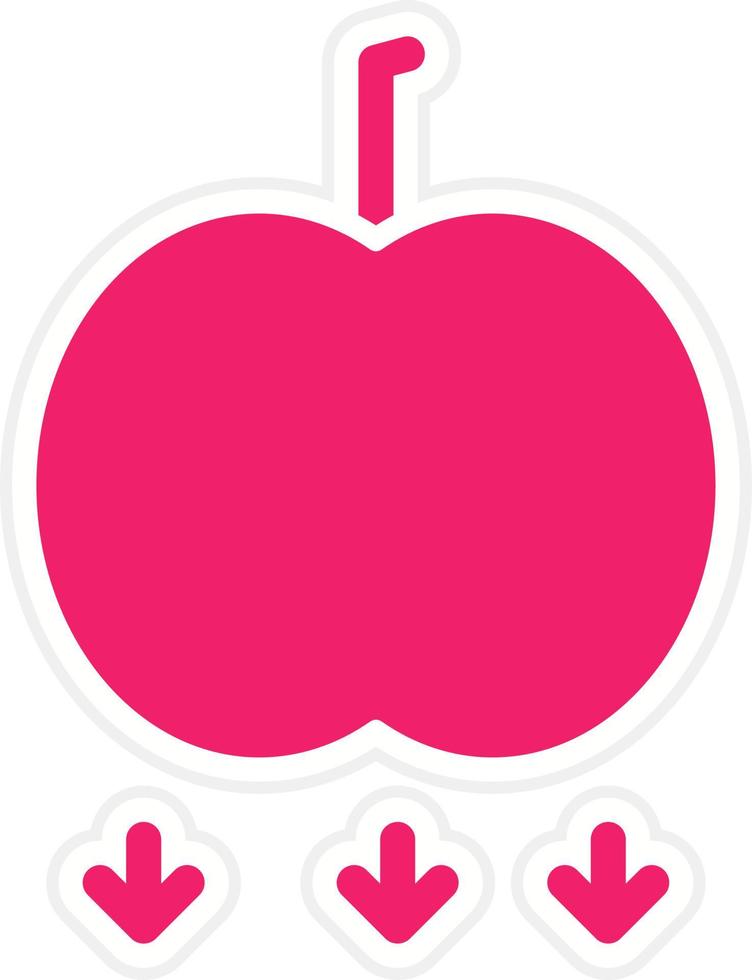 Falling Apple Vector Icon Style