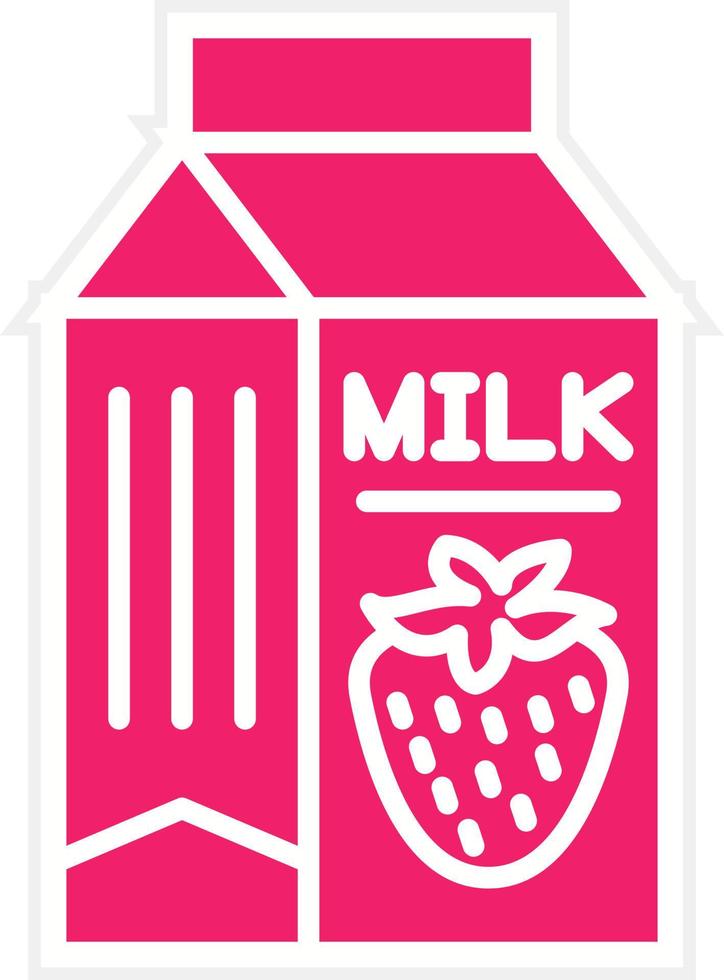 Strawberry Milk Vector Icon Style