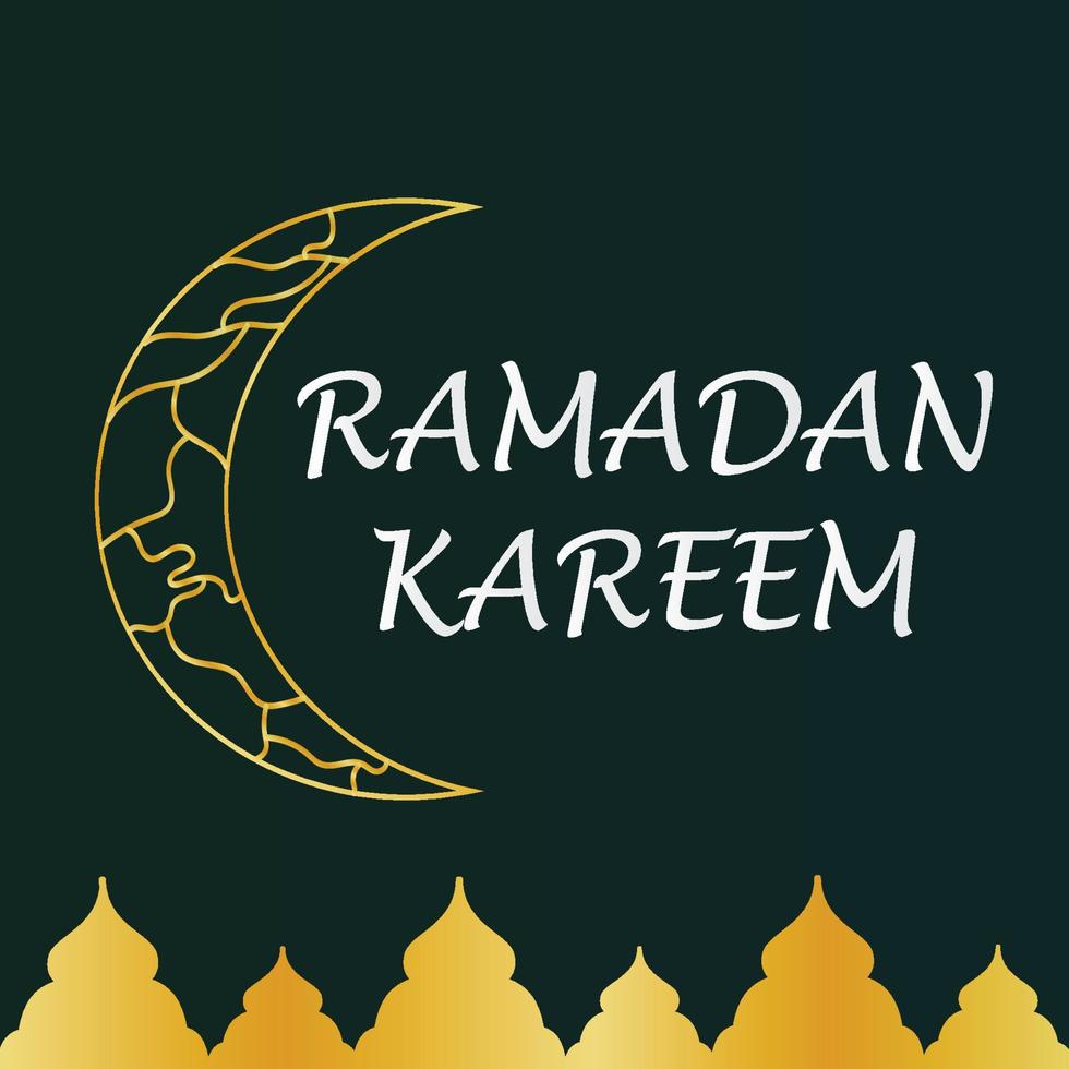 Ramadan Kareem Islamic greeting card background vector illustration. The holy month of the Muslim community.