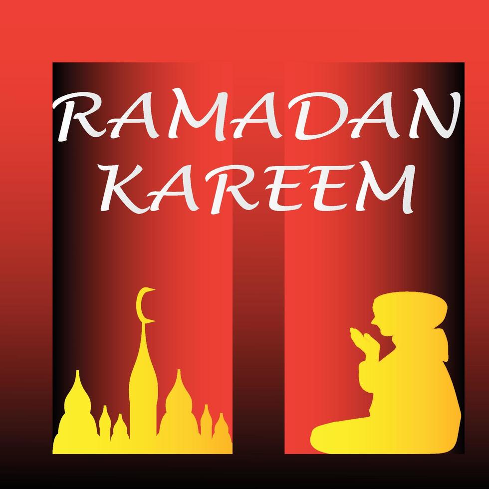 Ramadan Kareem Islamic greeting card background vector illustration. The holy month of the Muslim community.