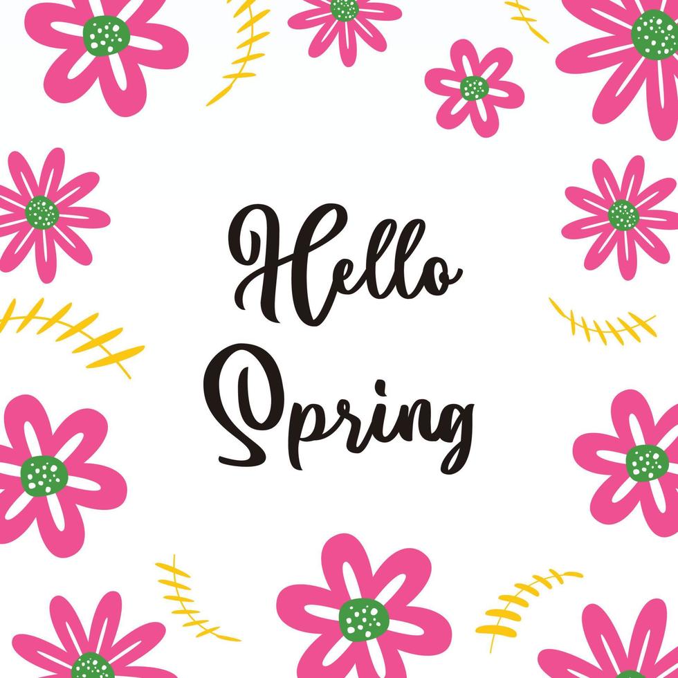 spring background with floral decoration, text editable. Template for banner, poster, social media, greeting card. vector