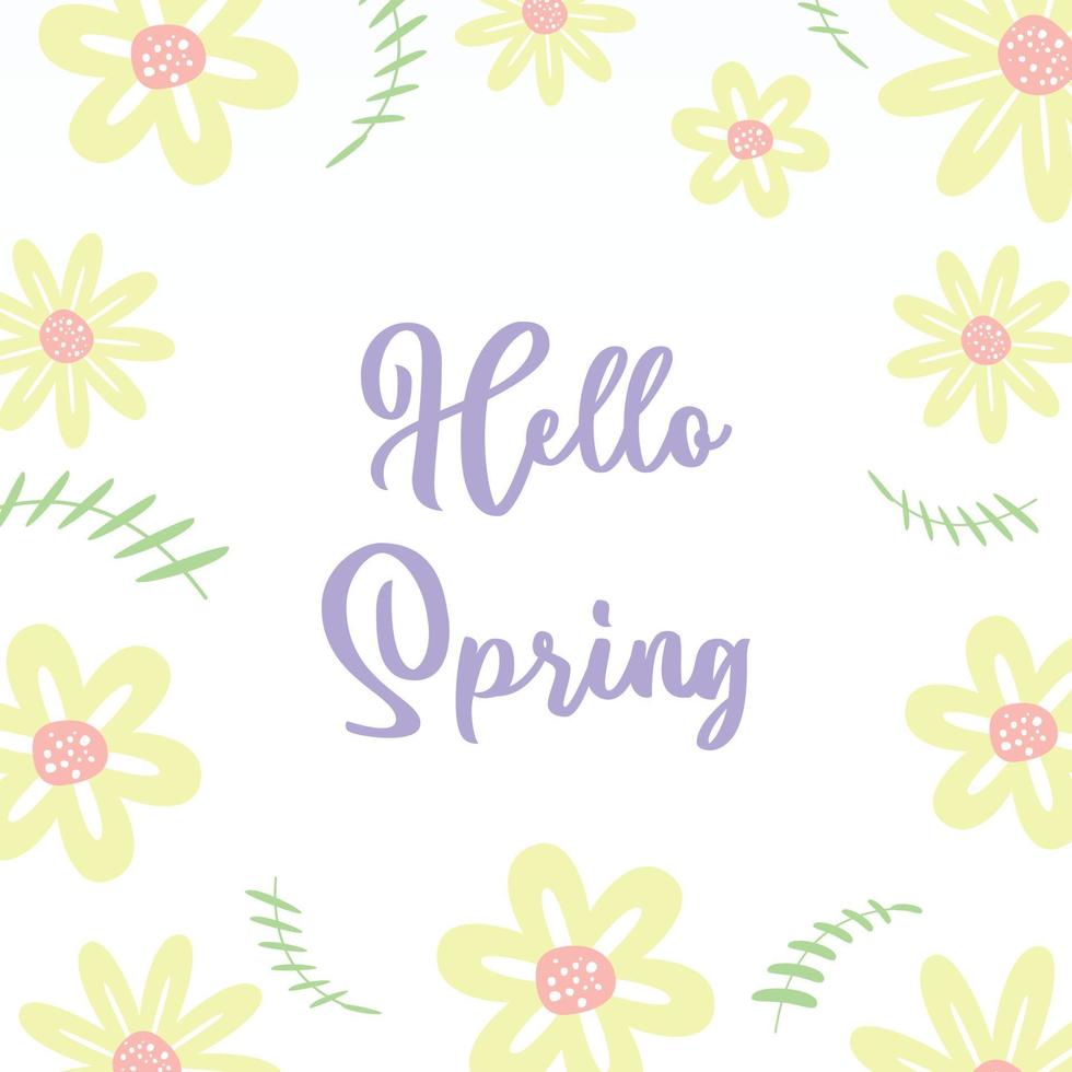 spring background with floral decoration, text editable. Template for banner, poster, social media, greeting card. vector
