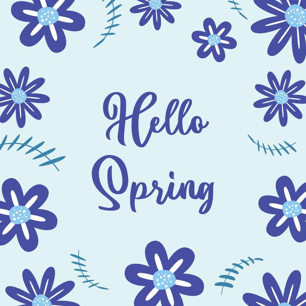 primavera antecedentes con floral decoración, texto editable. modelo para bandera, póster, social medios de comunicación, saludo tarjeta. vector