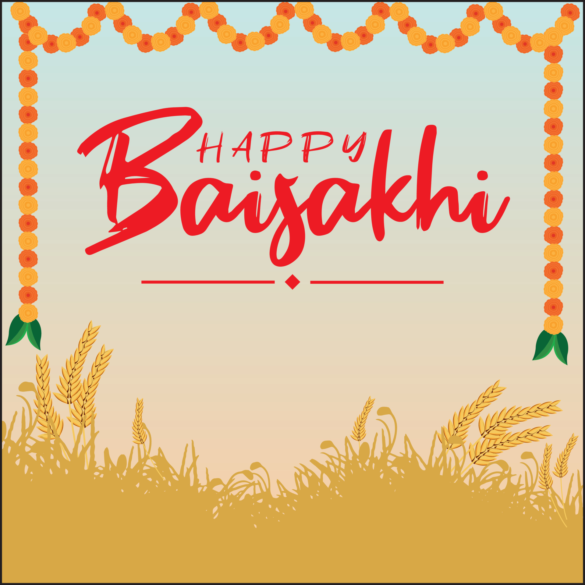 Baisakhi. Happy Baisakhi. Vaisakhi festival background and typography