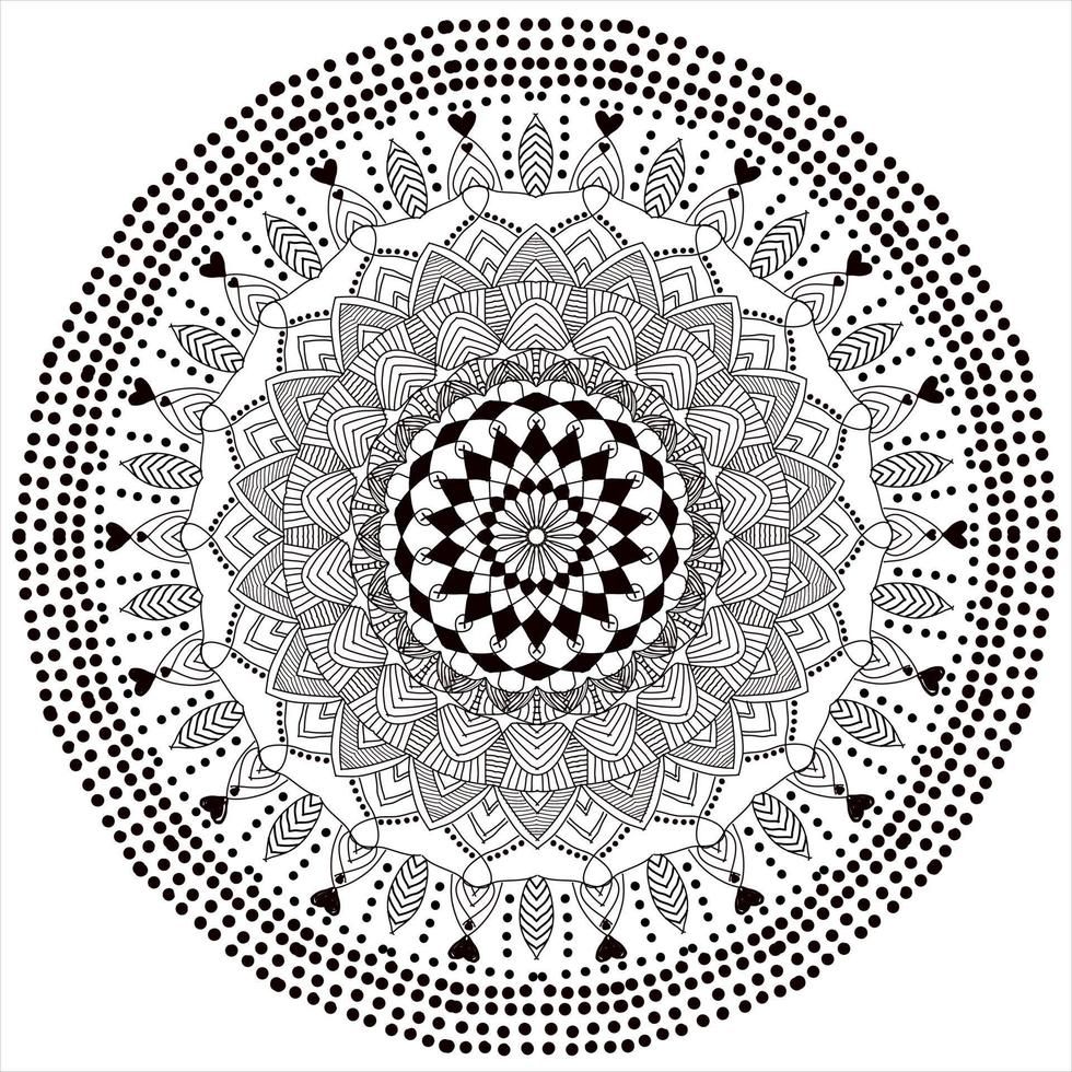 Mandala in the form of a circle for tattooing. fabric pattern ornaments vector