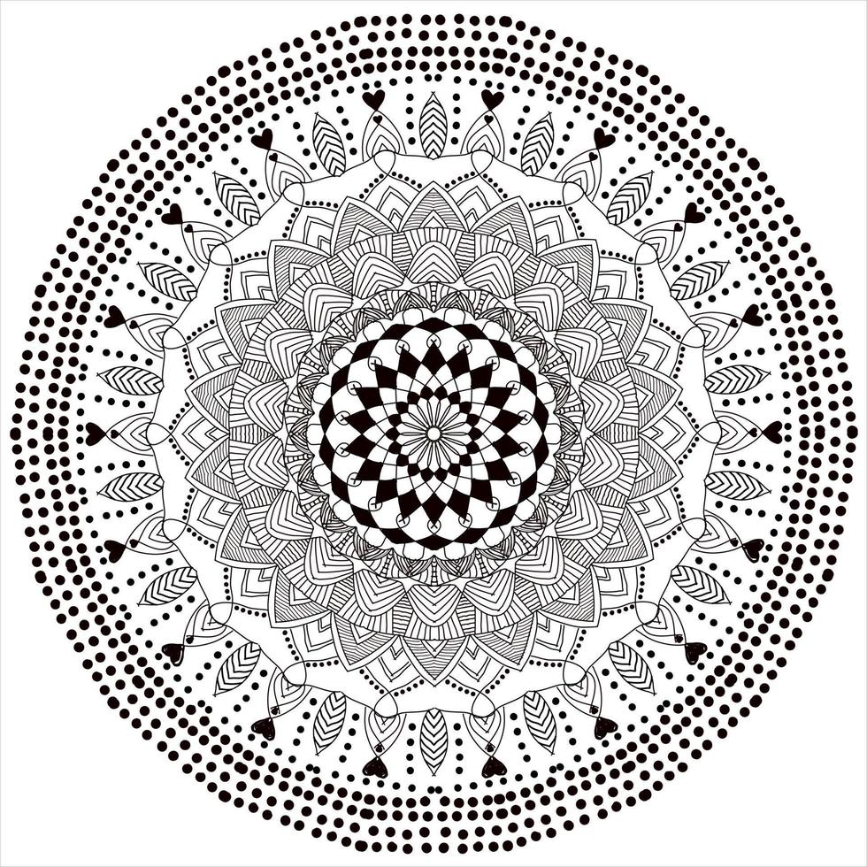 mandala en el formar de un circulo para tatuando tela modelo adornos vector