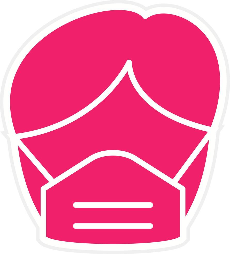 Man Wearing Mask Vector Icon Style