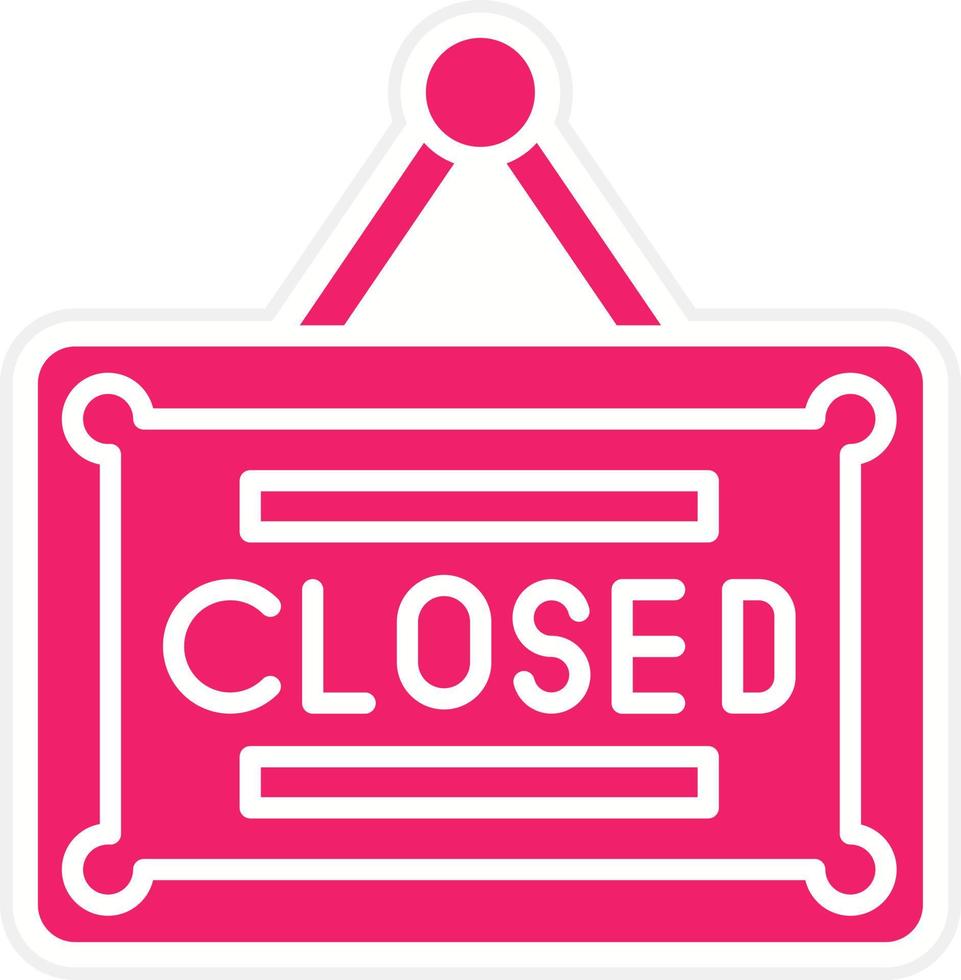Closed Sign Vector Icon Style