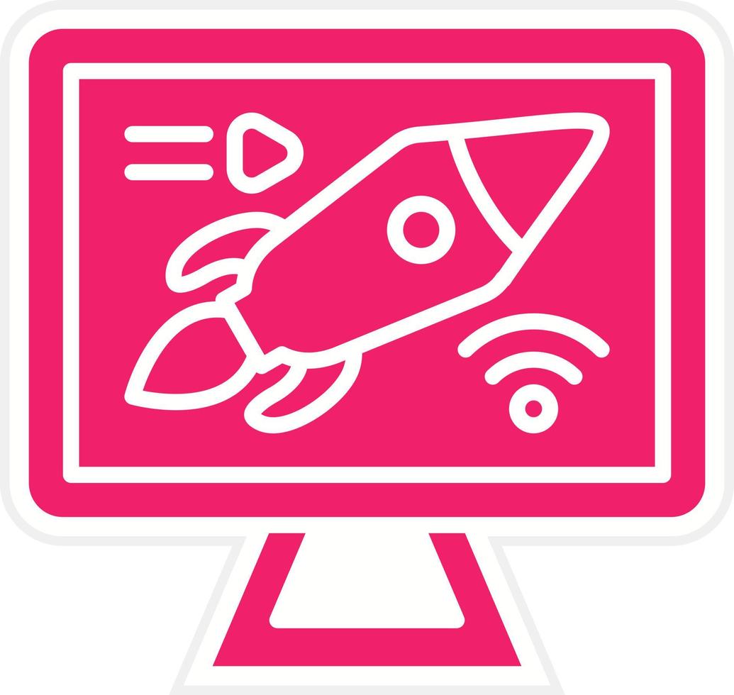 Live Rocket Launch Vector Icon Style