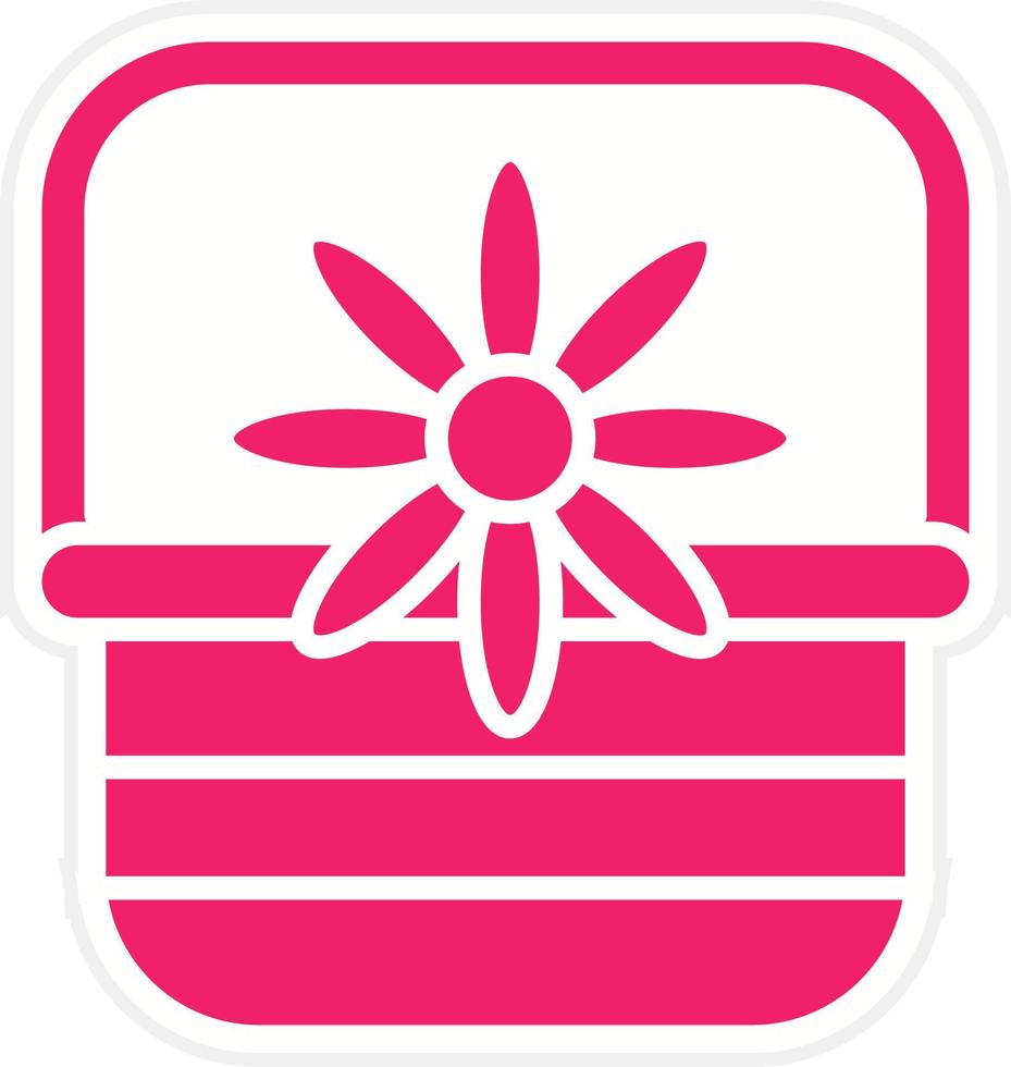 Flower Basket Vector Icon Style