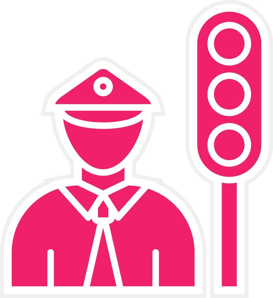 Civilian Traffic Officer Vector Icon Style