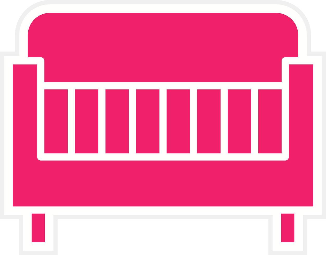 Baby Crib Vector Icon Style