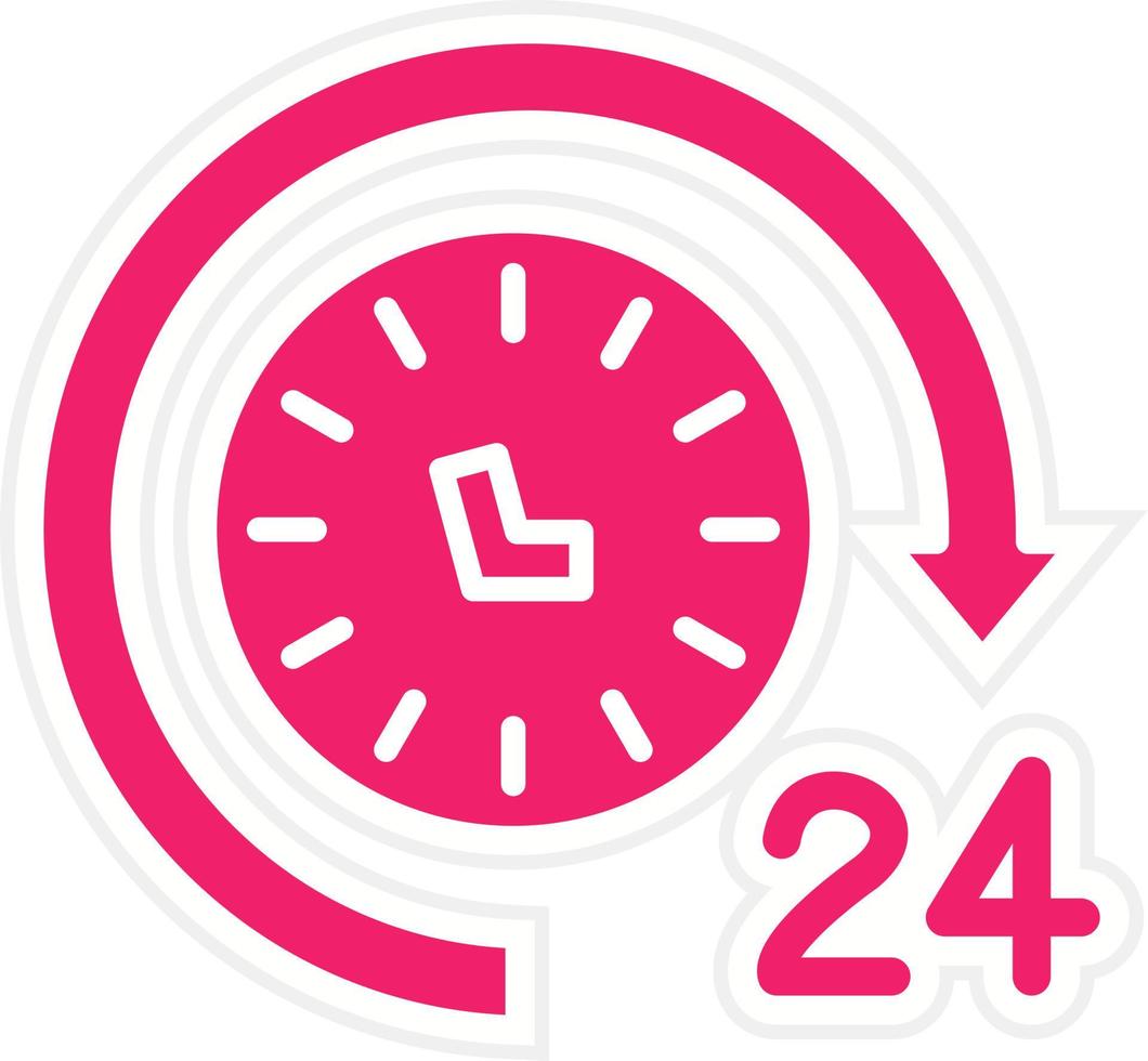 Round The Clock Vector Icon Style