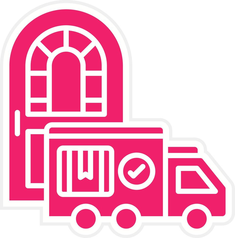 Delivery On Doorstep Vector Icon Style
