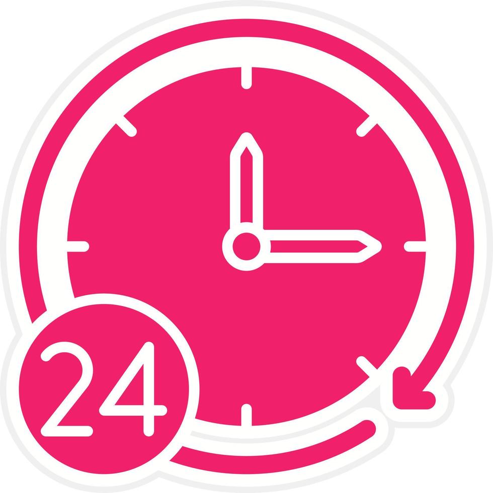 24 Hours Service Vector Icon Style