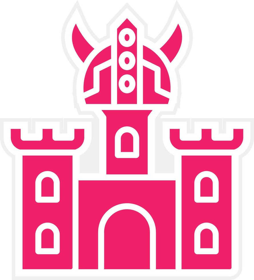 Viking Castle Vector Icon Style