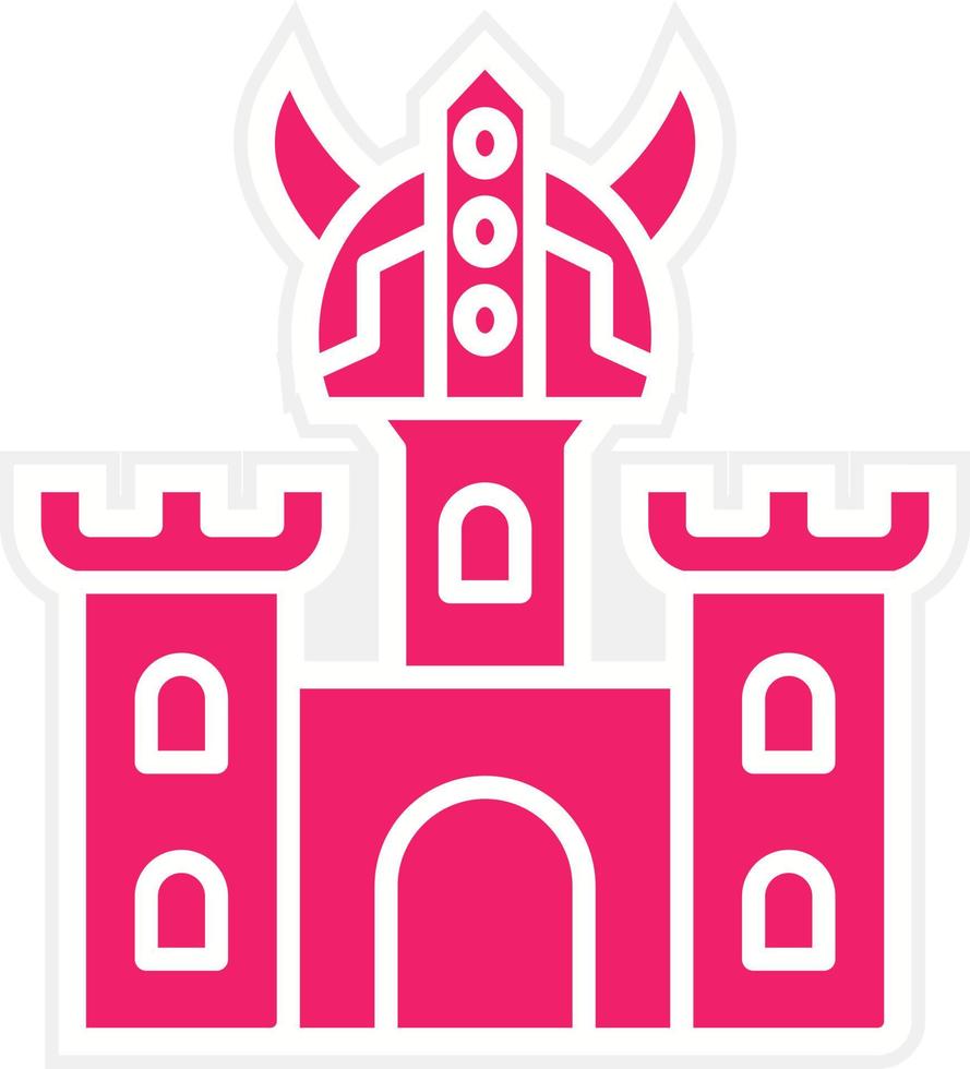 Viking Castle Vector Icon Style