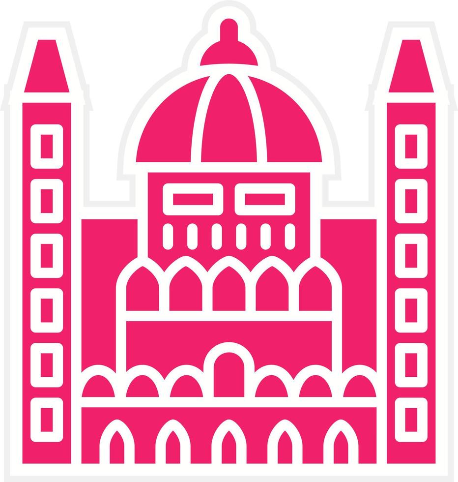 Hungarian Parliament Vector Icon Style
