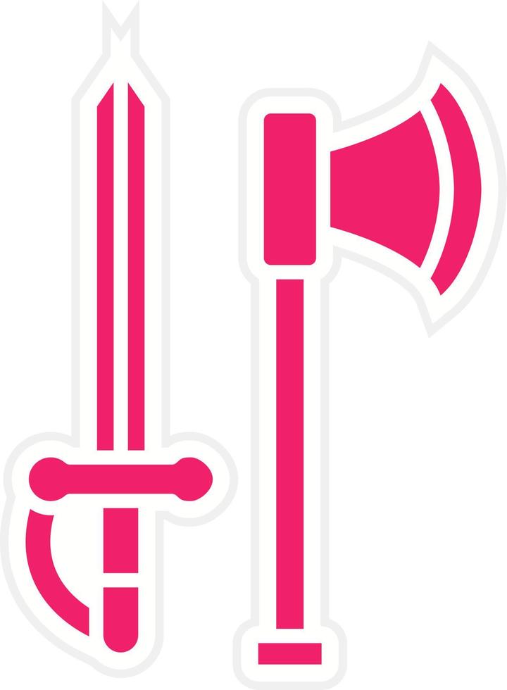 Axe And Sword Vector Icon Style