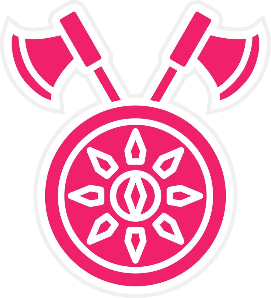 Two Axes And Shield Vector Icon Style