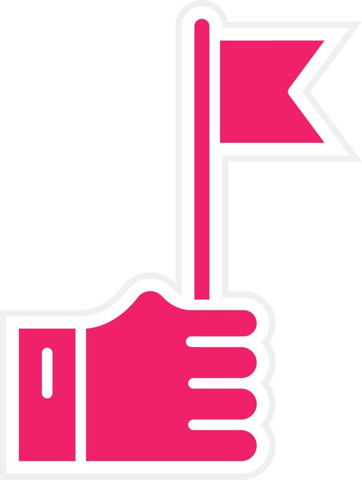Holding Flag Vector Icon Style