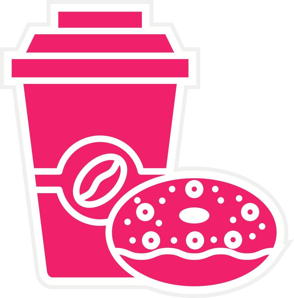 Coffee Doughnut Vector Icon Style