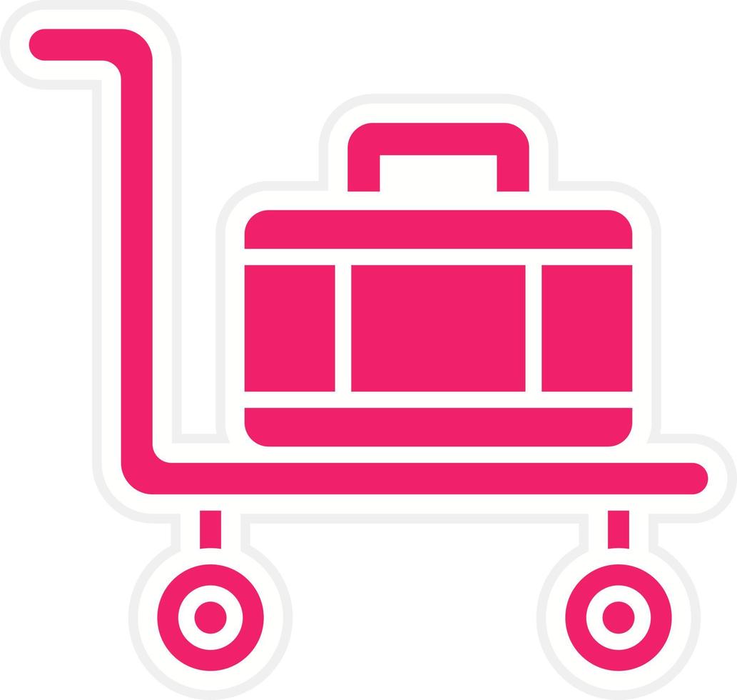 Luggage Cart Vector Icon Style