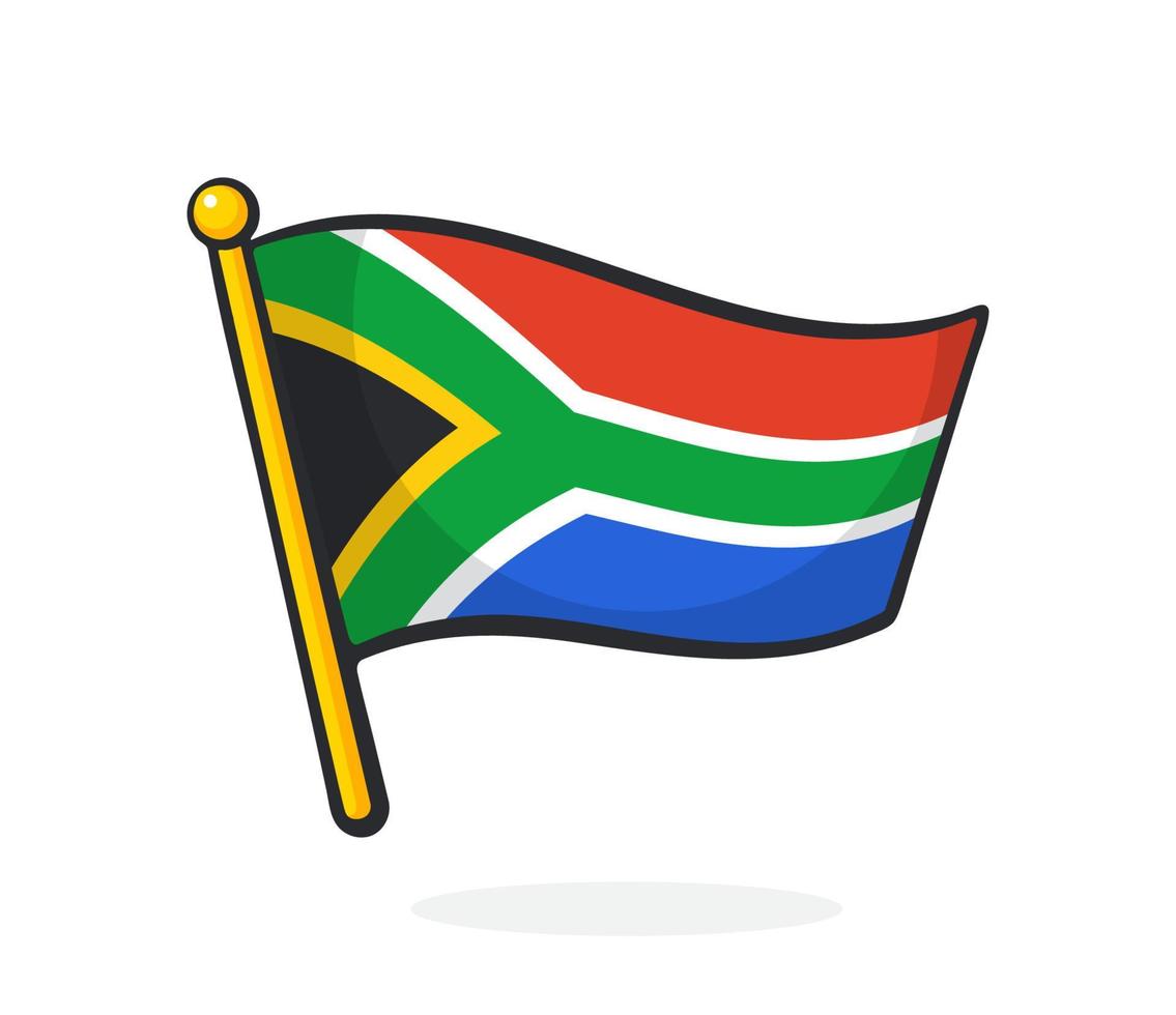 Cartoon illustration of flag of South Africa vector