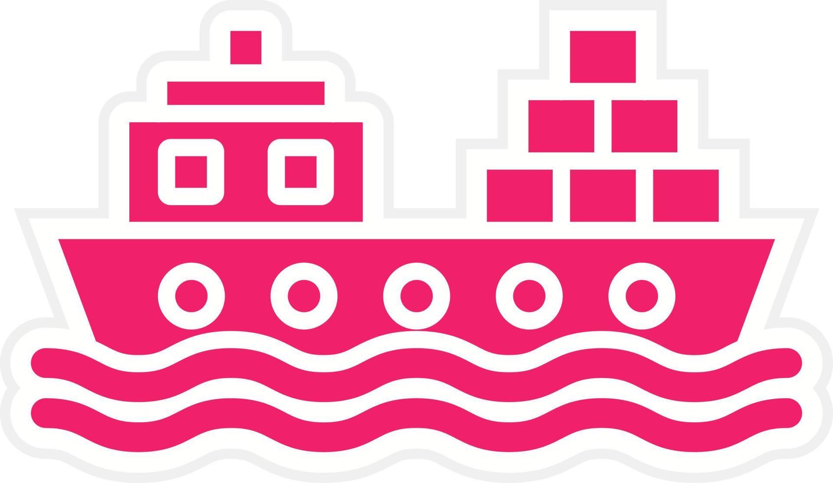 Cargo Ship Vector Icon Style