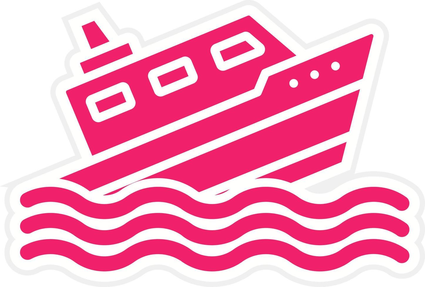 Ship Sinking Vector Icon Style