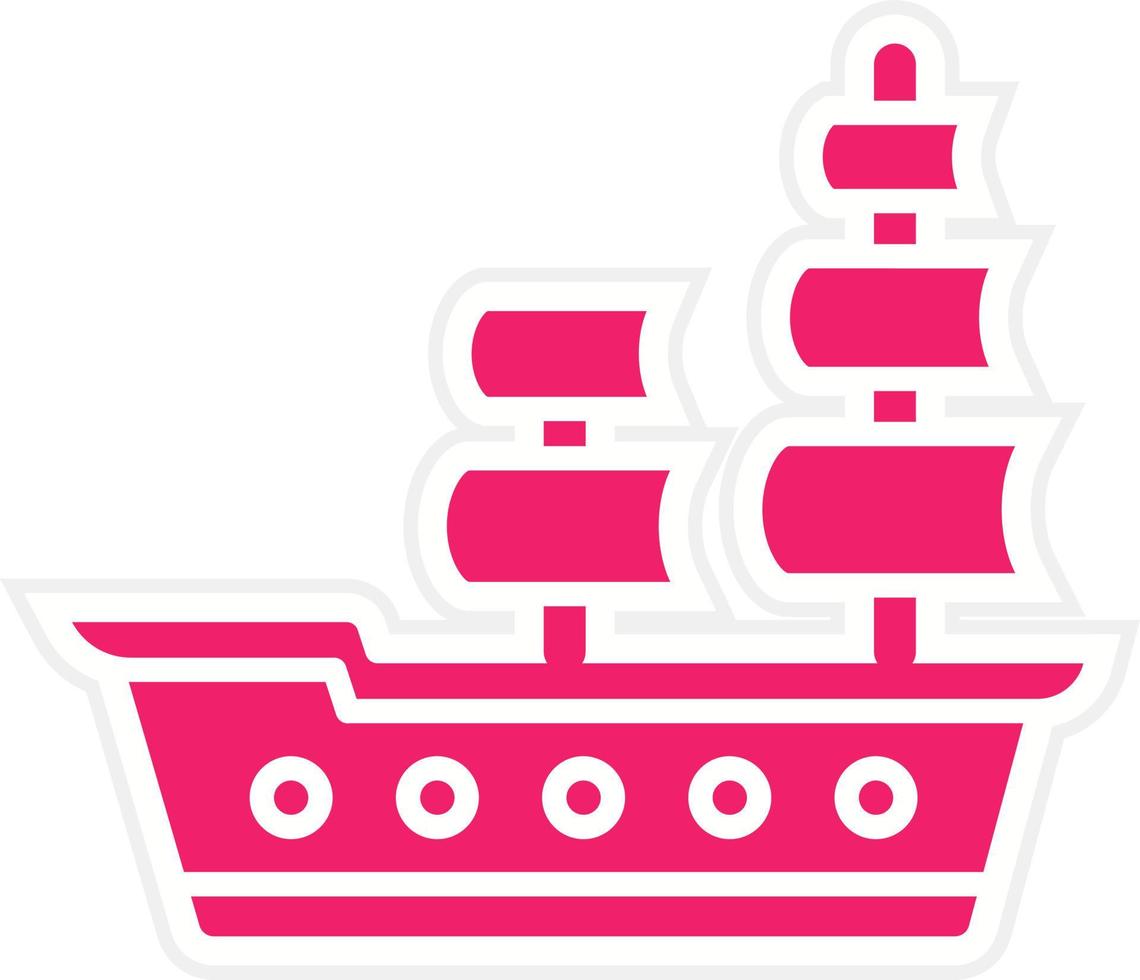 Pirate Ship Vector Icon Style