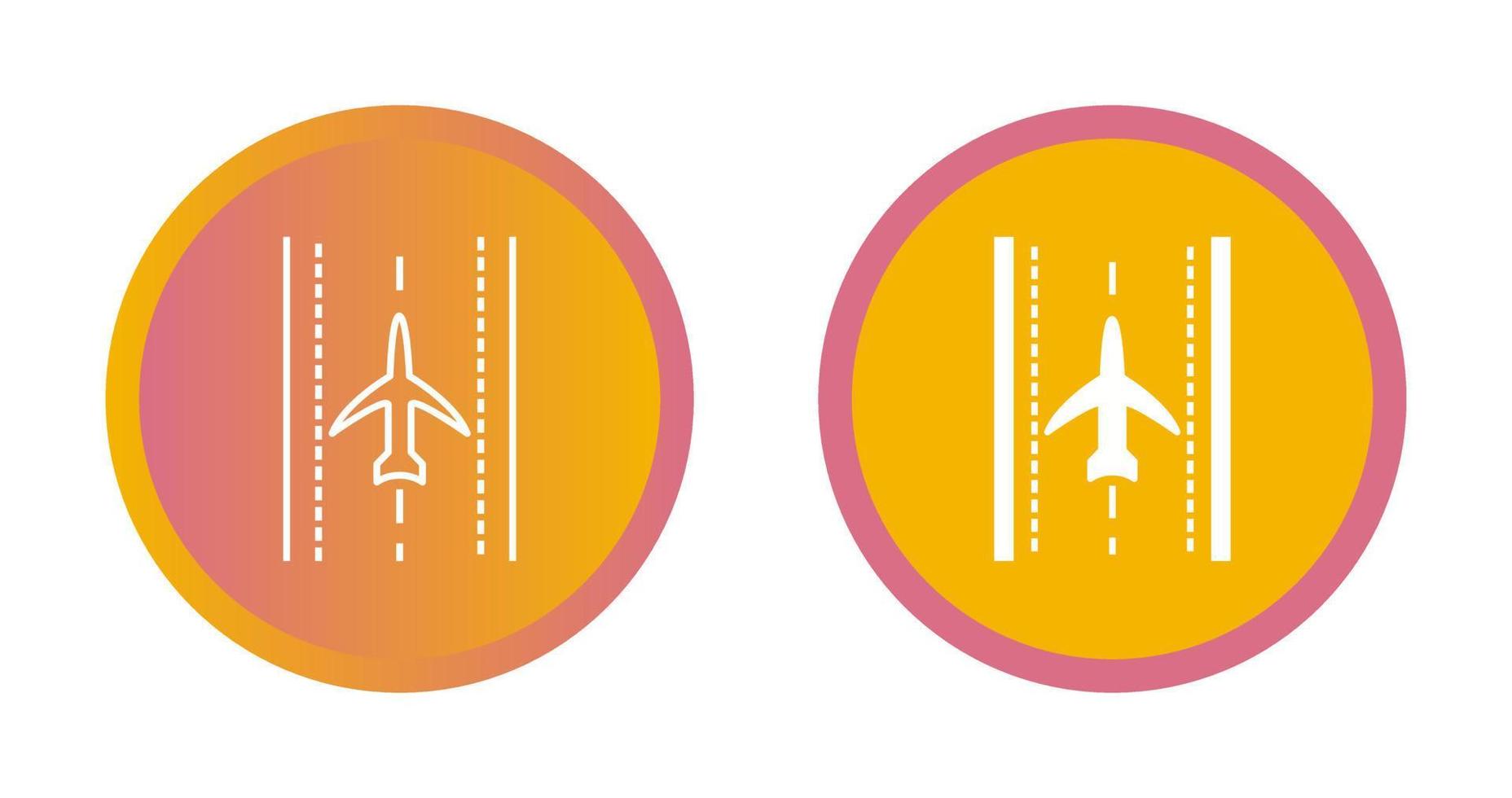 Plane on Runway Vector Icon