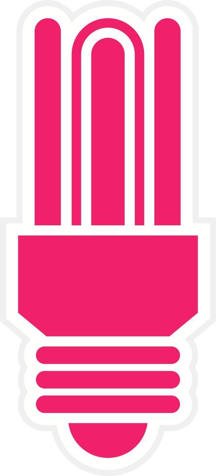 Fluorescent Light Bulb Vector Icon Style
