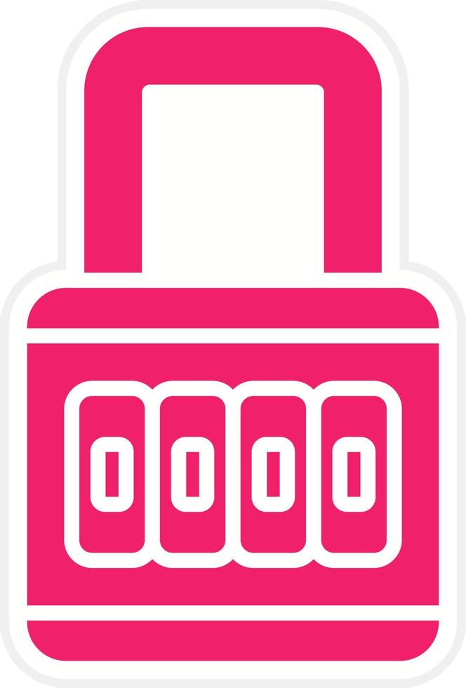 Number Padlock Vector Icon Style