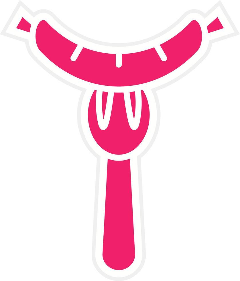 Sausage on Fork Vector Icon Style