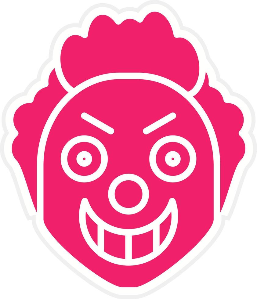 Scary Clown Vector Icon Style