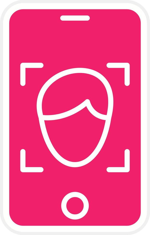 Mobile Face Detection Vector Icon Style