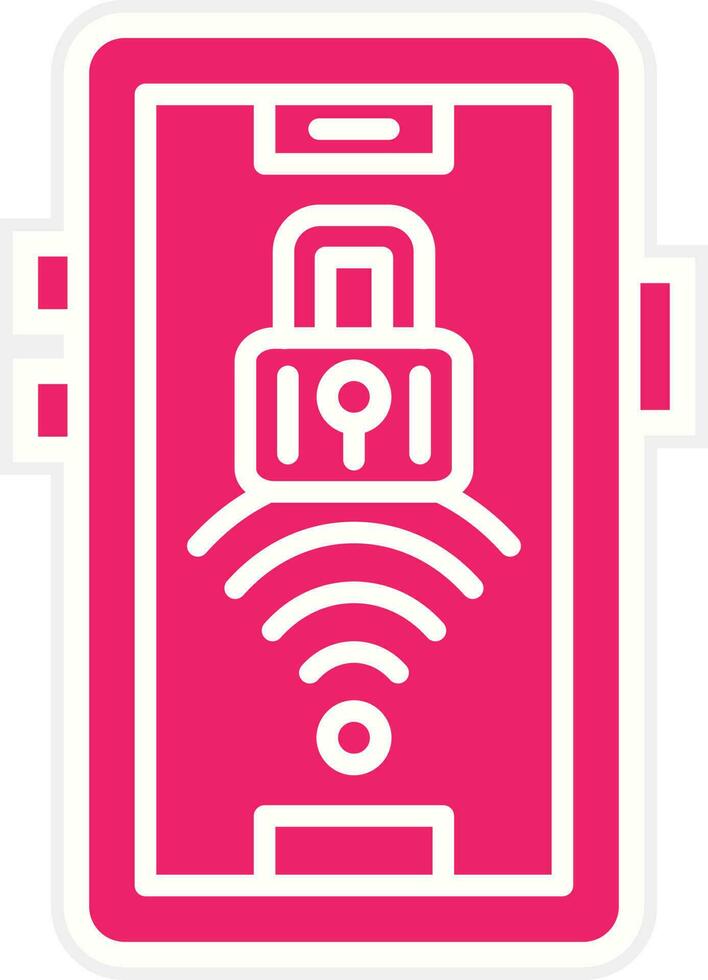 Signal Wifi 4 Bar Lock Vector Icon Style