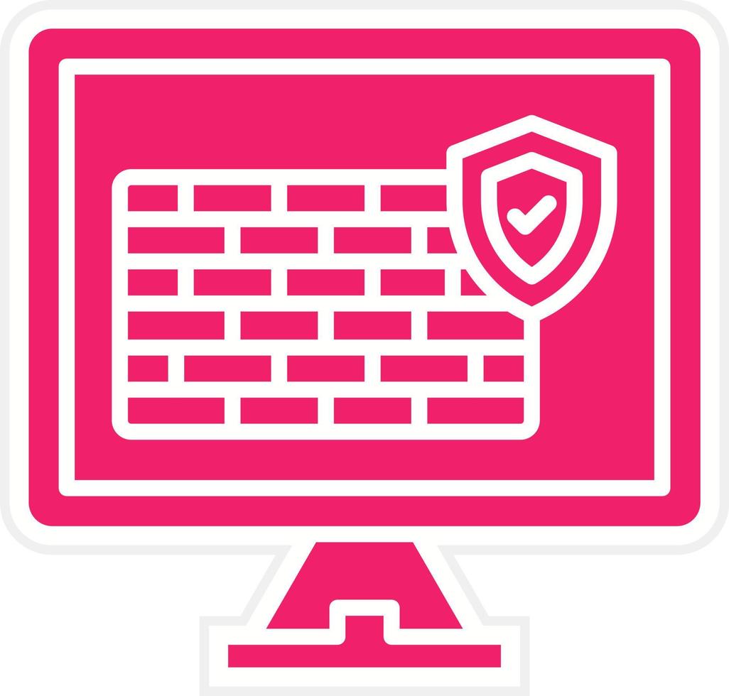 Computer Firewall Vector Icon Style