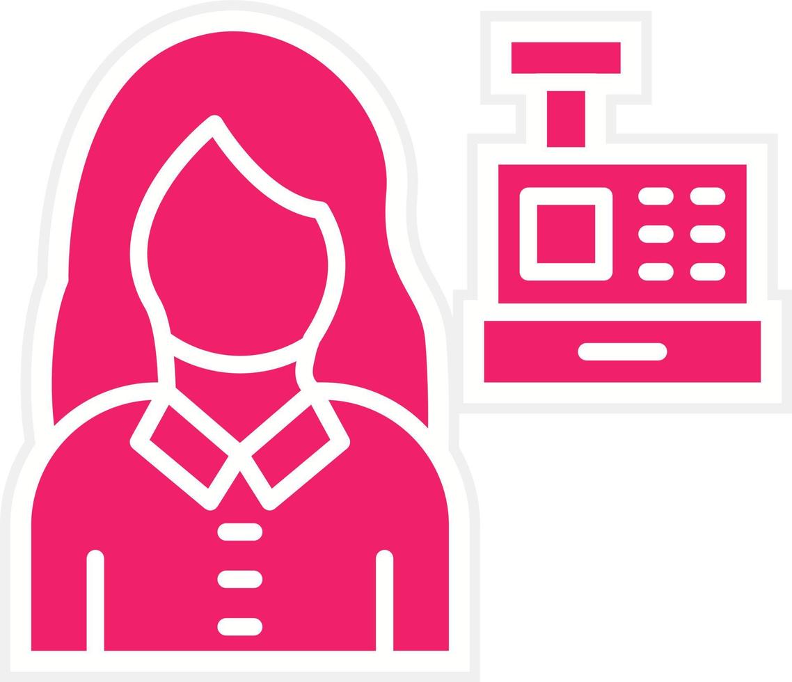 Cashier Female Vector Icon Style