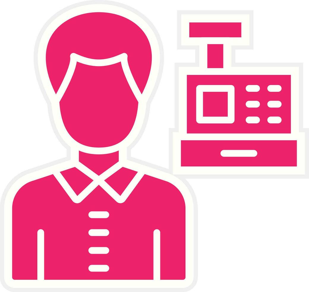 Cashier Male Vector Icon Style